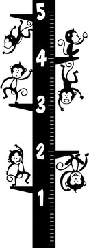 Vinyl Wall Art Decal - Measuring Monkeys Growth Chart - 5 Foot Height Cute Animal Adhesives - Unisex Kids Room Play Area Daycare Wall Window Decoration   4