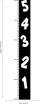 Pulse Vinyl Vinyl Wall Art Decal - Ruler Numbers Growth Chart - 60.5" x 10" - Childrens Bedroom Wall Decals - Unisex Kids Little Boys Girls Room Play Area Daycare Decor (60.5" x 10"; Black) Black 60.5" x 10"