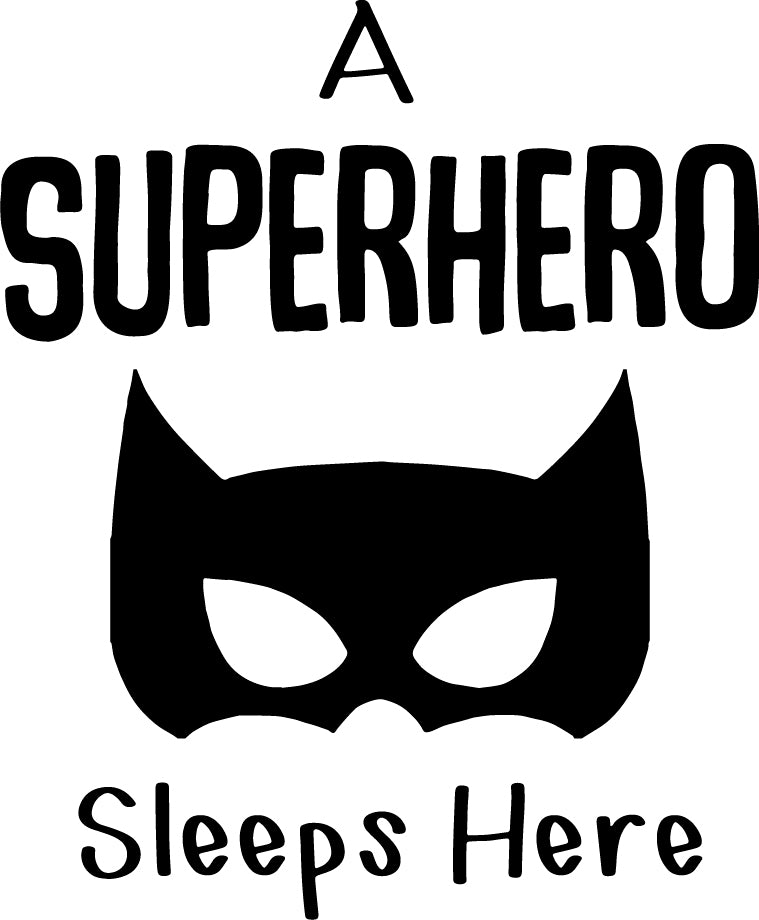 Baby Nursery Vinyl Art Wall Decal - A Superhero Sleeps Here - 26" x 23" - Inspirational Motivational Quote Wall Art Decor - Removable Wall Decals for Kids Childrens Toddlers Bedroom Playroom Black 26" x 23" 4