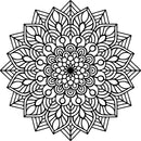 Vinyl Wall Art Decal - Mandala Figure - 23" x 23" - Adhesive Vinyl Sticker Decals - Home Apartment Workplace Decor - Yoga Studio Namaste Meditation Mandala Bohemian Flower (23" x 23"; Black) Black 23" x 23" 5