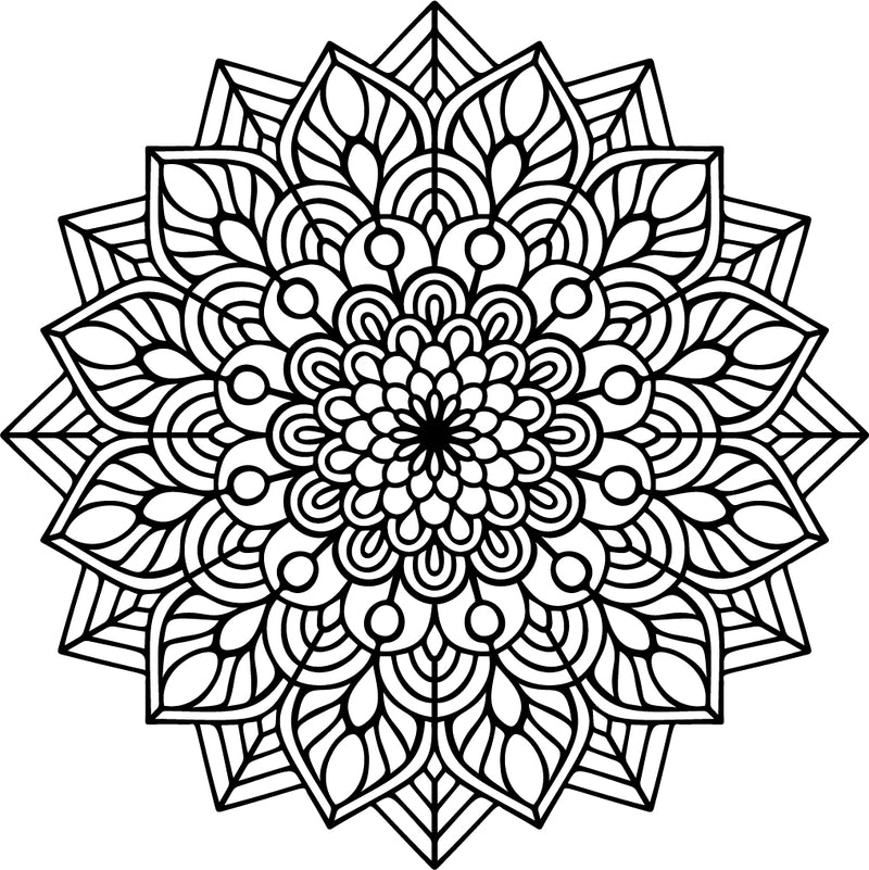 Vinyl Wall Art Decal - Mandala Figure - 23" x 23" - Adhesive Vinyl Sticker Decals - Home Apartment Workplace Decor - Yoga Studio Namaste Meditation Mandala Bohemian Flower (23" x 23"; Black) Black 23" x 23" 5