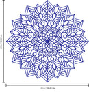 Vinyl Wall Art Decal - Mandala Figure - 23" x 23" - Adhesive Vinyl Sticker Decals - Home Apartment Workplace Decor - Yoga Studio Namaste Meditation Mandala Bohemian Flower (23" x 23"; Blue) Blue 23" x 23" 3