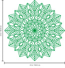 Vinyl Wall Art Decal - Mandala Figure - 23" x 23" - Adhesive Vinyl Sticker Decals - Home Apartment Workplace Decor - Yoga Studio Namaste Meditation Mandala Bohemian Flower (23" x 23"; Green) Green 23" x 23" 3