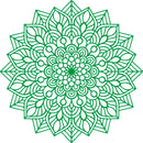 Vinyl Wall Art Decal - Mandala Figure - 23" x 23" - Adhesive Vinyl Sticker Decals - Home Apartment Workplace Decor - Yoga Studio Namaste Meditation Mandala Bohemian Flower (23" x 23"; Green) Green 23" x 23" 4