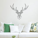 Vinyl Wall Art Decal - Geometric Deer Head - Home Decor for Living Room Bedroom Boys Room - Peel and Stick Stencil Sticker Decals (23" x 26"; White)   2