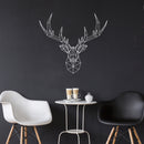 Vinyl Wall Art Decal - Geometric Deer Head - 23" x 26" - Home Decor for Living Room Bedroom Boys Room - Peel and Stick Stencil Sticker Decals (23" x 26"; White) White 32" x 23" 2