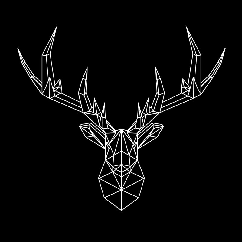 Vinyl Wall Art Decal - Geometric Deer Head - 23" x 26" - Home Decor for Living Room Bedroom Boys Room - Peel and Stick Stencil Sticker Decals (23" x 26"; White) White 32" x 23" 4