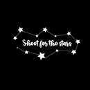 Vinyl Wall Art Decal - Shoot for The Stars - 18" x 36" - Charming Bedroom Stickers - Unisex Children’s Room Stars Constellation Stencil Adhesive Quotes for Home Decor (18" x 36"; White Text) White 18" x 36" 4