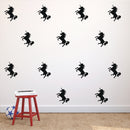 Set of 20 Vinyl Wall Art Decals - Unicorns Pattern - 5" x 4" Each - Beautiful Girly Stencil Adhesives - Decal for Girls Teens Nursery Living Room Bedroom Dorm Room Decor (5" x 4" Each; Black) Black 5" x 4" each 2