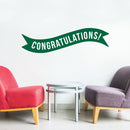 Vinyl Wall Art Decals - Congratulations! Banner - 13" x 45" - Best Wishes Celebrate Home Work Place Stencil Adhesives - Fun Happy Decal for Office Living Room Bedroom Dorm Room (13" x 45"; Green) Green 13" x 45"