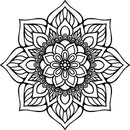 Vinyl Wall Art Decal - Flower Mandala - 23" x 23" - Adhesive Vinyl Sticker Decals - Home Apartment Workplace Decor - Yoga Studio Namaste Meditation Mandala Bohemian Flower (23" x 23"; Black) Black 23" x 23" 4