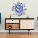 Vinyl Wall Art Decal - Flower Mandala - 23" x 23" - Adhesive Vinyl Sticker Decals - Home Apartment Workplace Decor - Yoga Studio Namaste Meditation Mandala Bohemian Flower (23" x 23"; Blue) Blue 23" x 23"