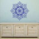 Vinyl Wall Art Decal - Flower Mandala - 23" x 23" - Adhesive Vinyl Sticker Decals - Home Apartment Workplace Decor - Yoga Studio Namaste Meditation Mandala Bohemian Flower (23" x 23"; Blue) Blue 23" x 23" 2