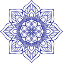 Vinyl Wall Art Decal - Flower Mandala - 23" x 23" - Adhesive Vinyl Sticker Decals - Home Apartment Workplace Decor - Yoga Studio Namaste Meditation Mandala Bohemian Flower (23" x 23"; Blue) Blue 23" x 23" 4