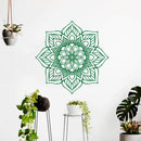 Vinyl Wall Art Decal - Flower Mandala - 23" x 23" - Adhesive Vinyl Sticker Decals - Home Apartment Workplace Decor - Yoga Studio Namaste Meditation Mandala Bohemian Flower (23" x 23"; Green) Green 23" x 23" 2