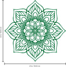 Vinyl Wall Art Decal - Flower Mandala - 23" x 23" - Adhesive Vinyl Sticker Decals - Home Apartment Workplace Decor - Yoga Studio Namaste Meditation Mandala Bohemian Flower (23" x 23"; Green) Green 23" x 23" 3