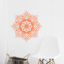 Vinyl Wall Art Decal - Flower Mandala - 23" x 23" - Adhesive Vinyl Sticker Decals - Home Apartment Workplace Decor - Yoga Studio Namaste Meditation Mandala Bohemian Flower (23" x 23"; Orange) Orange 23" x 23" 2