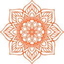 Vinyl Wall Art Decal - Flower Mandala - 23" x 23" - Adhesive Vinyl Sticker Decals - Home Apartment Workplace Decor - Yoga Studio Namaste Meditation Mandala Bohemian Flower (23" x 23"; Orange) Orange 23" x 23" 4