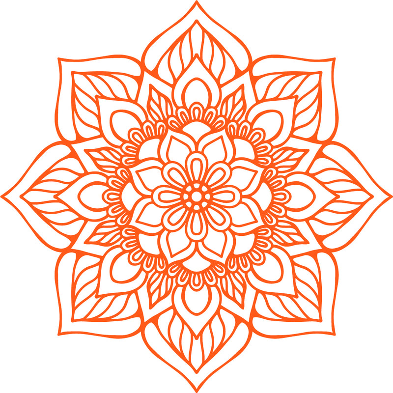 Vinyl Wall Art Decal - Flower Mandala - 23" x 23" - Adhesive Vinyl Sticker Decals - Home Apartment Workplace Decor - Yoga Studio Namaste Meditation Mandala Bohemian Flower (23" x 23"; Orange) Orange 23" x 23" 4