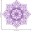 Vinyl Wall Art Decal - Flower Mandala - 23" x 23" - Adhesive Vinyl Sticker Decals - Home Apartment Workplace Decor - Yoga Studio Namaste Meditation Mandala Bohemian Flower (23" x 23"; Purple) Purple 23" x 23" 3