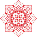 Vinyl Wall Art Decal - Flower Mandala - 23" x 23" - Adhesive Vinyl Sticker Decals - Home Apartment Workplace Decor - Yoga Studio Namaste Meditation Mandala Bohemian Flower (23" x 23"; Red) Red 23" x 23" 4