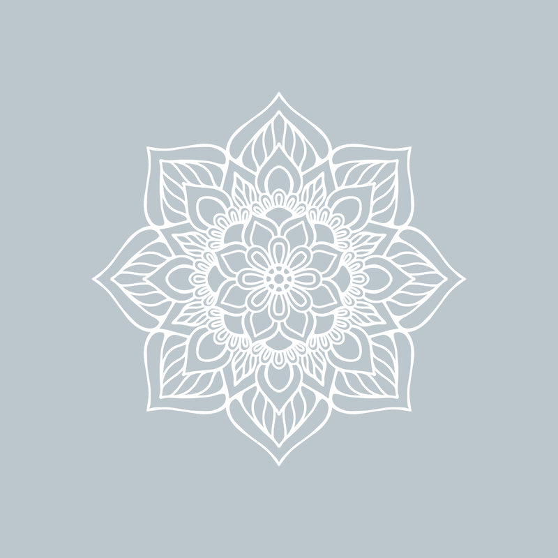 Vinyl Wall Art Decal - Flower Mandala - 23" x 23" - Adhesive Vinyl Sticker Decals - Home Apartment Workplace Decor - Yoga Studio Namaste Meditation Mandala Bohemian Flower (23" x 23"; White) White 23" x 23" 4