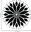 Vinyl Wall Art Decal - Circle Mandala - 23" x 23" - Adhesive Vinyl Sticker Decals - Home Apartment Workplace Decor - Yoga Studio Namaste Meditation Mandala Bohemian Flower (23" x 23"; Black) Black 23" x 23" 3