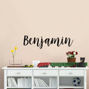 Boys Custom Name Vinyl Wall Art Sticker Decal - 'BENJAMIN' Custom Cursive Name - Little Boys Bedroom Vinyl Wall Decals - Cute Wall Art Decals for Baby Boy Nursery Room Decor