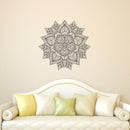 Vinyl Wall Art Decal - Hindu Mandala - 22" x 23" - Home Decor Apartment Workplace - Yoga Studio Namaste Meditation Mandala Bohemian Flower (22" x 23"; Black) Black 23" x 23"