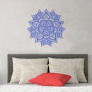 Vinyl Wall Art Decal - Hindu Mandala - 22" x 23" - Home Decor Apartment Workplace - Yoga Studio Namaste Meditation Mandala Bohemian Flower (22" x 23"; Blue) Blue 23" x 23"