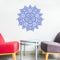 Vinyl Wall Art Decal - Hindu Mandala - 22" x 23" - Home Decor Apartment Workplace - Yoga Studio Namaste Meditation Mandala Bohemian Flower (22" x 23"; Blue) Blue 23" x 23" 2