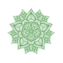 Vinyl Wall Art Decal - Hindu Mandala - 23" x 23" - Home Decor Apartment Workplace - Yoga Studio Namaste Meditation Mandala Bohemian Flower (22" x 23"; Green) Green 23" x 23" 4