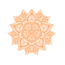 Vinyl Wall Art Decal - Hindu Mandala - 22" x 23" - Home Decor Apartment Workplace - Yoga Studio Namaste Meditation Mandala Bohemian Flower (22" x 23"; Orange) Orange 23" x 23" 4