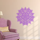 Vinyl Wall Art Decal - Hindu Mandala - 22" x 23" - Home Decor Apartment Workplace - Yoga Studio Namaste Meditation Mandala Bohemian Flower (22" x 23"; Purple) Purple 23" x 23"