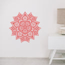 Vinyl Wall Art Decal - Hindu Mandala - 22" x 23" - Home Decor Apartment Workplace - Yoga Studio Namaste Meditation Mandala Bohemian Flower (22" x 23"; Red) Red 23" x 23" 2