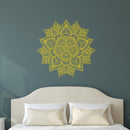 Vinyl Wall Art Decal - Hindu Mandala - 22" x 23" - Home Decor Apartment Workplace - Yoga Studio Namaste Meditation Mandala Bohemian Flower (22" x 23"; Yellow) Yellow 23" x 23"