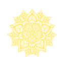 Vinyl Wall Art Decal - Hindu Mandala - 22" x 23" - Home Decor Apartment Workplace - Yoga Studio Namaste Meditation Mandala Bohemian Flower (22" x 23"; Yellow) Yellow 23" x 23" 4