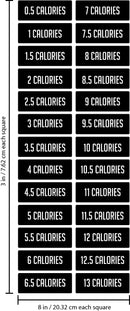 Set of 26 Vinyl Wall Art Decal - 0.5 to 13 Calorie Step Counter - 3" x 8" Each - Health and Fitness Sticker Adhesives - Motivational Wall Art Decal - Home Gym Office Decor (3" x 8" Each; Black) Black 3" x 8" each 3