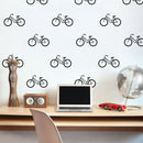 Set of 20 Vinyl Wall Art Decal - Bicycle Patterns - 3" x 5" Each - Stencil Adhesive Vinyl for Home Apartment Workplace Use - Cool Simple Shapes for Living Room Bedroom Decor (3" x 5" Each; Black) Black 3" x 5" each 2