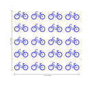 Set of 20 Vinyl Wall Art Decal - Bicycle Patterns - 3" x 5" Each - Stencil Adhesive Vinyl for Home Apartment Workplace Use - Cool Simple Shapes for Living Room Bedroom Decor (3" x 5" Each; Blue) Blue 3" x 5" each 2