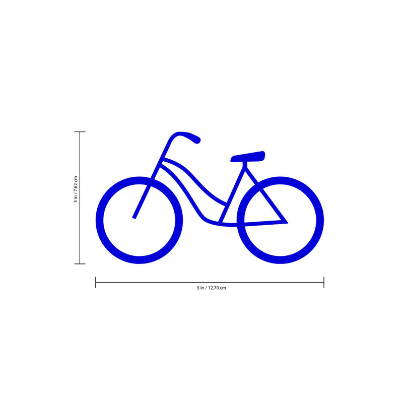 Set of 20 Vinyl Wall Art Decal - Bicycle Patterns - 3" x 5" Each - Stencil Adhesive Vinyl for Home Apartment Workplace Use - Cool Simple Shapes for Living Room Bedroom Decor (3" x 5" Each; Blue) Blue 3" x 5" each 3