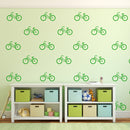 Set of 20 Vinyl Wall Art Decal - Bicycle Patterns - 3" x 5" Each - Stencil Adhesive Vinyl for Home Apartment Workplace Use - Cool Simple Shapes for Living Room Bedroom Decor (3" x 5" Each; Green) Green 3" x 5" each