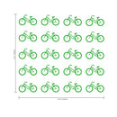 Set of 20 Vinyl Wall Art Decal - Bicycle Patterns - 3" x 5" Each - Stencil Adhesive Vinyl for Home Apartment Workplace Use - Cool Simple Shapes for Living Room Bedroom Decor (3" x 5" Each; Green) Green 3" x 5" each 2