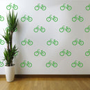 Set of 20 Vinyl Wall Art Decal - Bicycle Patterns - 3" x 5" Each - Stencil Adhesive Vinyl for Home Apartment Workplace Use - Cool Simple Shapes for Living Room Bedroom Decor (3" x 5" Each; Green) Green 3" x 5" each 4