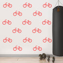 Set of 20 Vinyl Wall Art Decal - Bicycle Patterns - 3" x 5" Each - Stencil Adhesive Vinyl for Home Apartment Workplace Use - Cool Simple Shapes for Living Room Bedroom Decor (3" x 5" Each; Red) Red 3" x 5" each 2