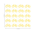 Set of 20 Vinyl Wall Art Decal - Bicycle Patterns - 3" x 5" Each - Stencil Adhesive Vinyl for Home Apartment Workplace Use - Cool Simple Shapes for Living Room Bedroom Decor (3" x 5" Each; Yellow) Yellow 3" x 5" each 4