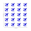 Set of 20 Vinyl Wall Art Decals - Airplanes Patterns - 5" x 5" Each - Stencil Adhesive Vinyl for Home Apartment Use - Cool Simple Shapes for Living Room Bedroom Decorations (5" x 5" Each; Blue) Blue 5" x 5" each 4