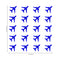 Set of 20 Vinyl Wall Art Decals - Airplanes Patterns - 5" x 5" Each - Stencil Adhesive Vinyl for Home Apartment Use - Cool Simple Shapes for Living Room Bedroom Decorations (5" x 5" Each; Blue) Blue 5" x 5" each 4