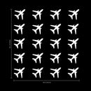 Set of 20 Vinyl Wall Art Decals - Airplanes Patterns - 5" x 5" Each - Cool Adhesive Sticker Shapes For Kids Toddlers Teens Bedroom Playroom Living Room Home Apartment Decorations (5" x 5" each; White) White 5" x 5" each 4