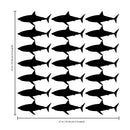 Set of 21 Vinyl Wall Art Decals - Shark Patterns - Each - Cool Adhesive Sticker Shapes For Boys Toddlers Teens Bedroom Playroom Living Room Home Apartment Decorations (3" x 7"; Black)   2